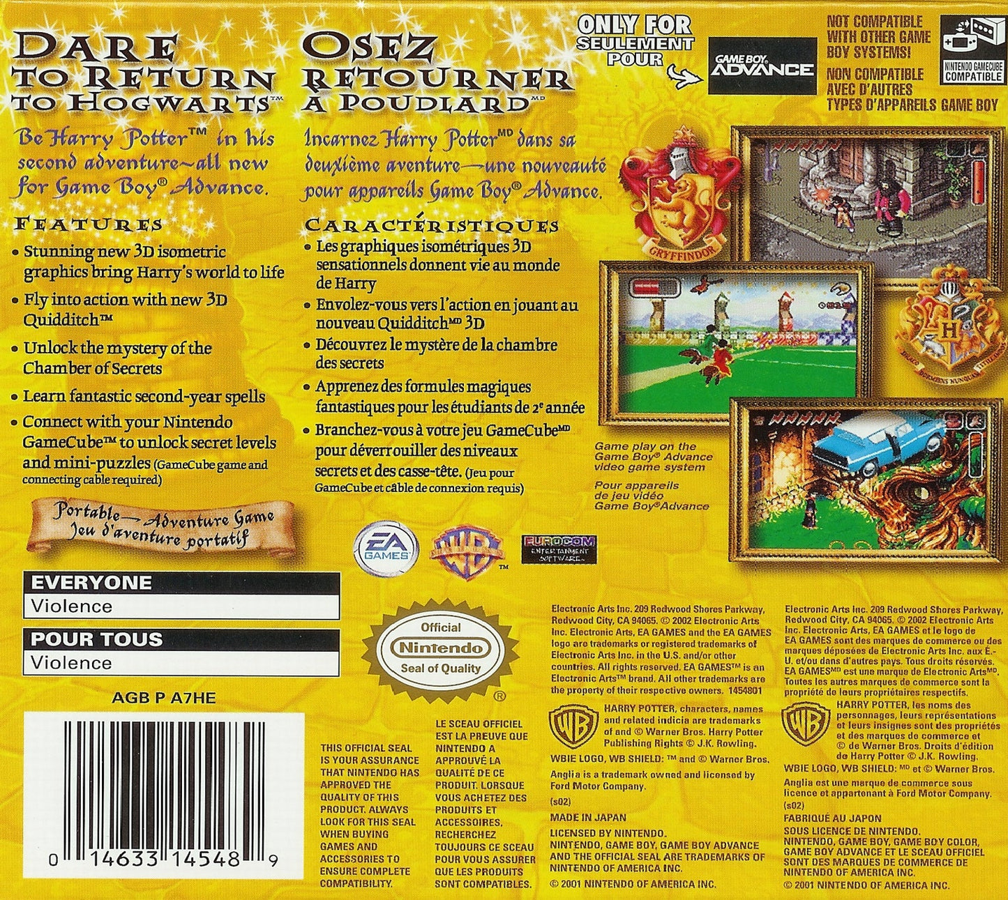 Harry Potter Chamber of Secrets GameBoy Advance