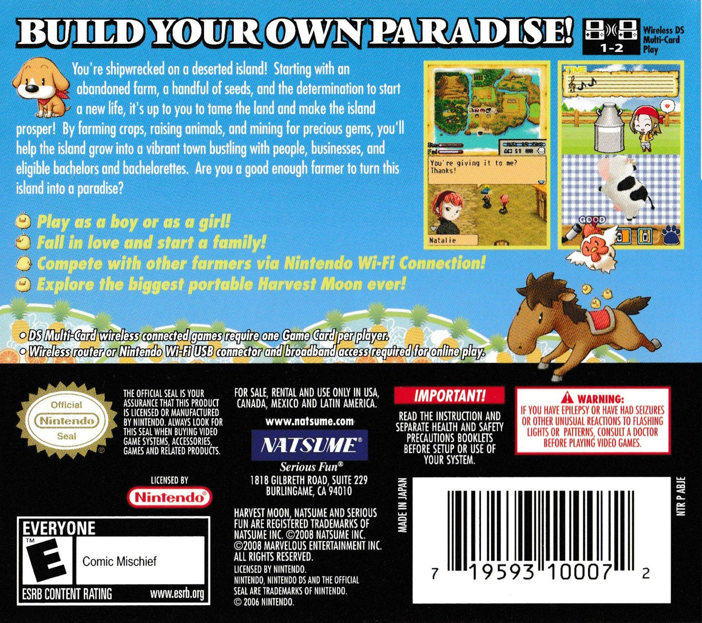 Harvest Moon Island of Happiness Nintendo DS