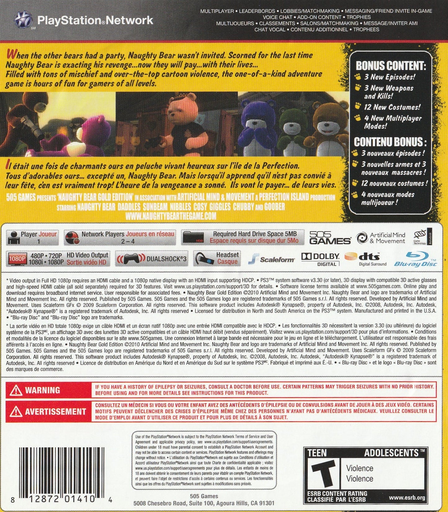 Naughty Bear: Gold Edition Playstation 3