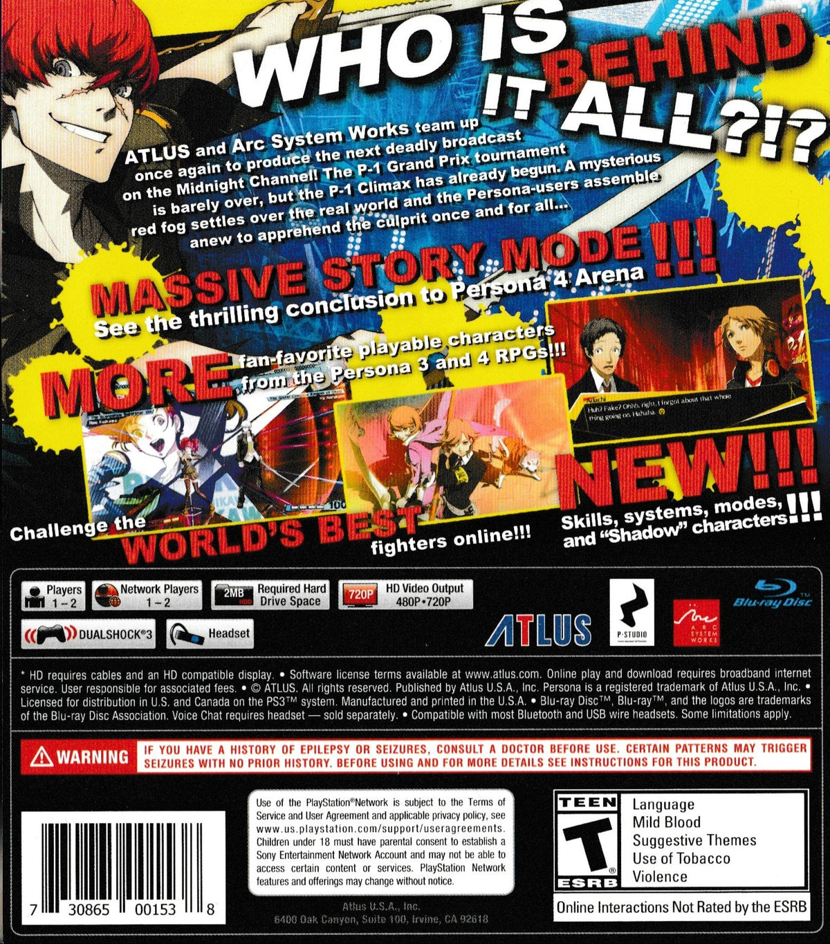 Persona 4 Arena Ultimax Playstation 3