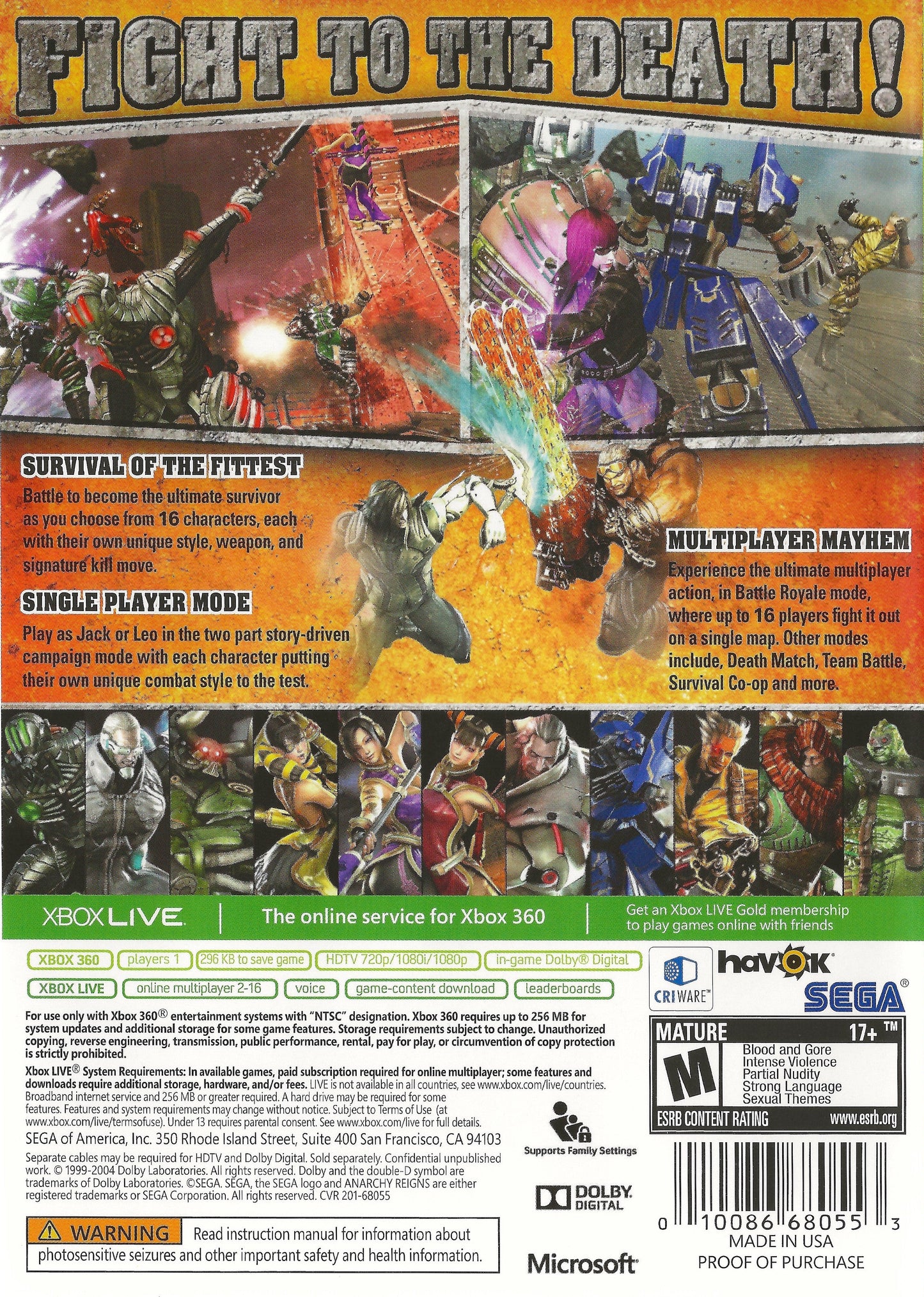 Anarchy Reigns Xbox 360