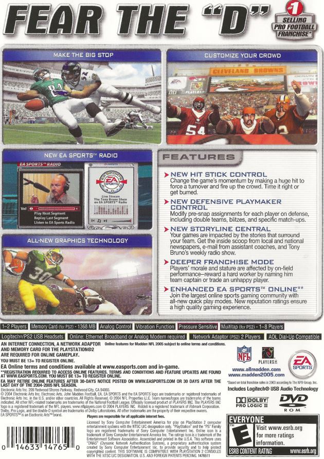 Madden 2005 Playstation 2