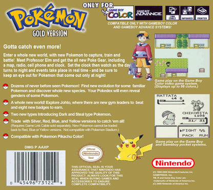Pokemon Gold GameBoy Color