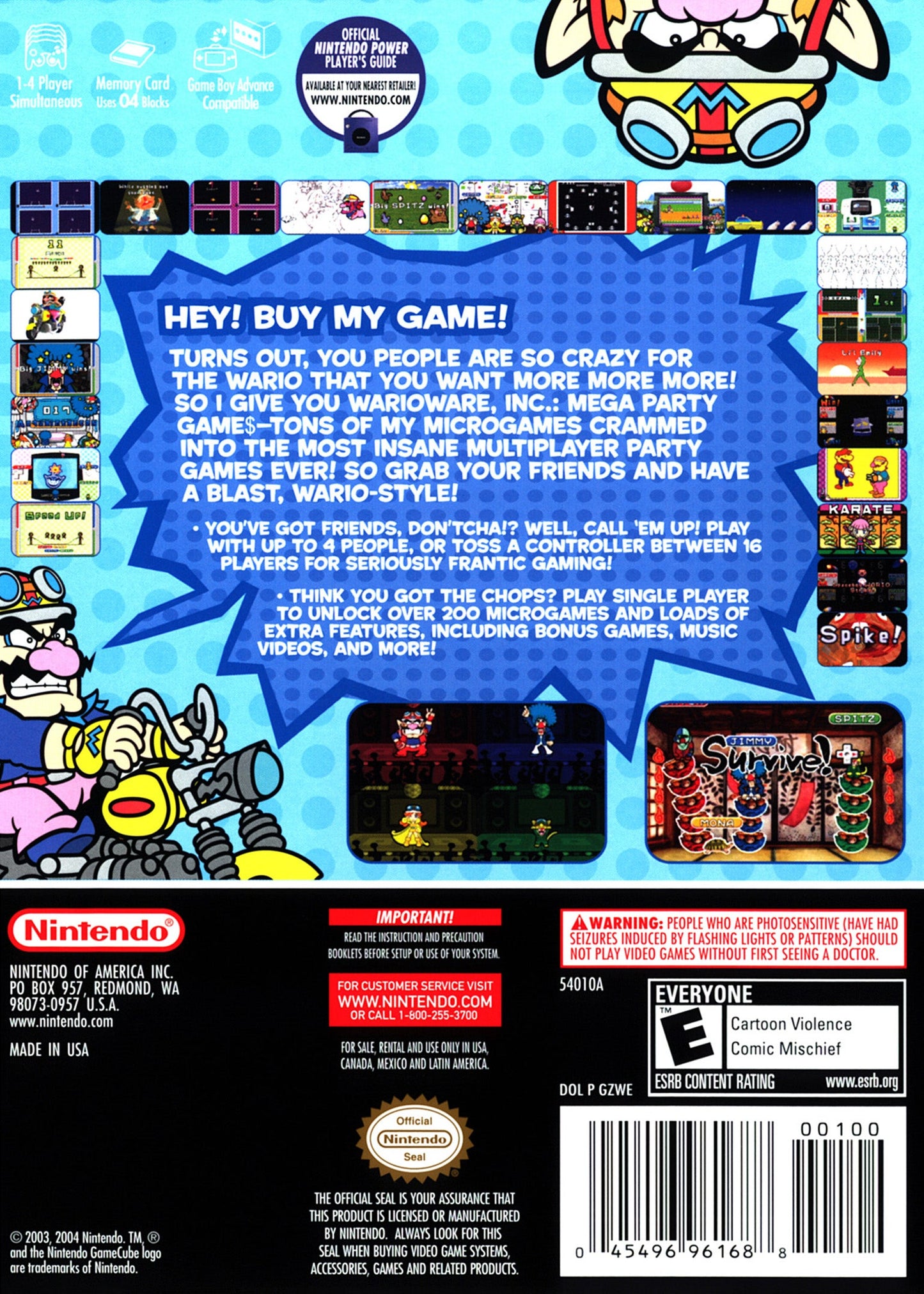 Wario Ware Mega Party Games Gamecube