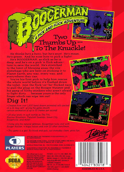 Boogerman A Pick and Flick Adventure Sega Genesis