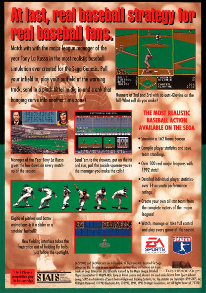 Tony La Russa Baseball Sega Genesis