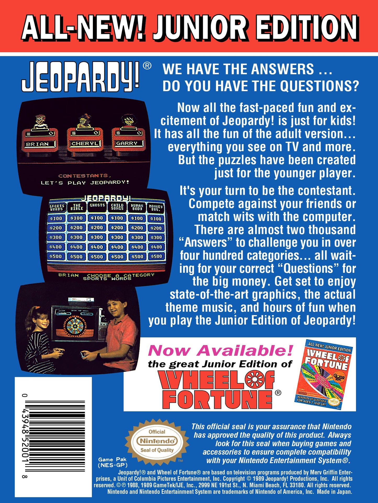 Jeopardy Jr NES