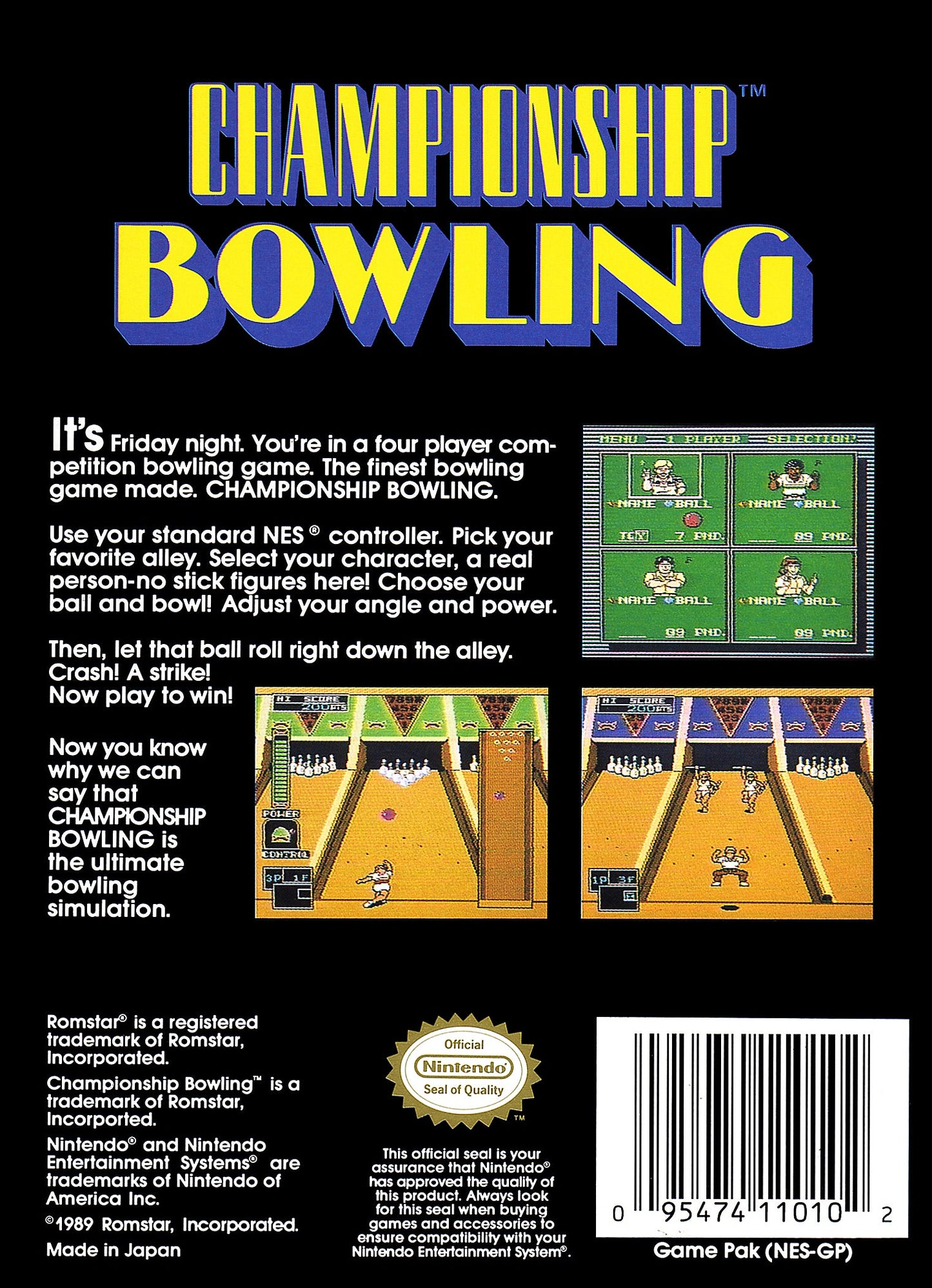 Championship Bowling NES