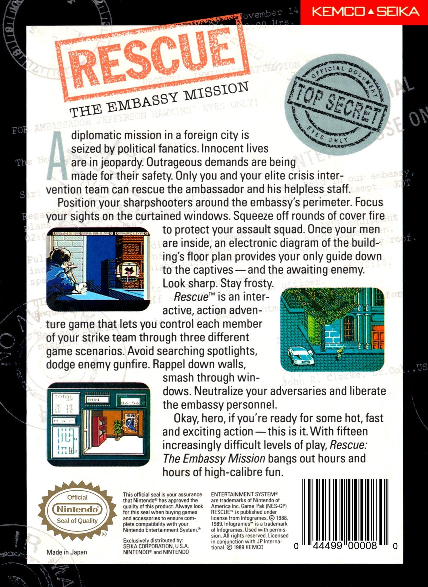 Rescue The Embassy Mission NES