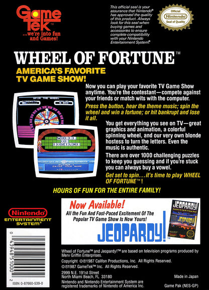 Wheel of Fortune NES