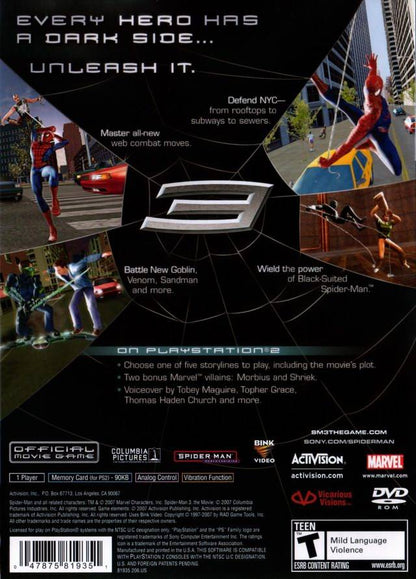 Spiderman 3 Playstation 2