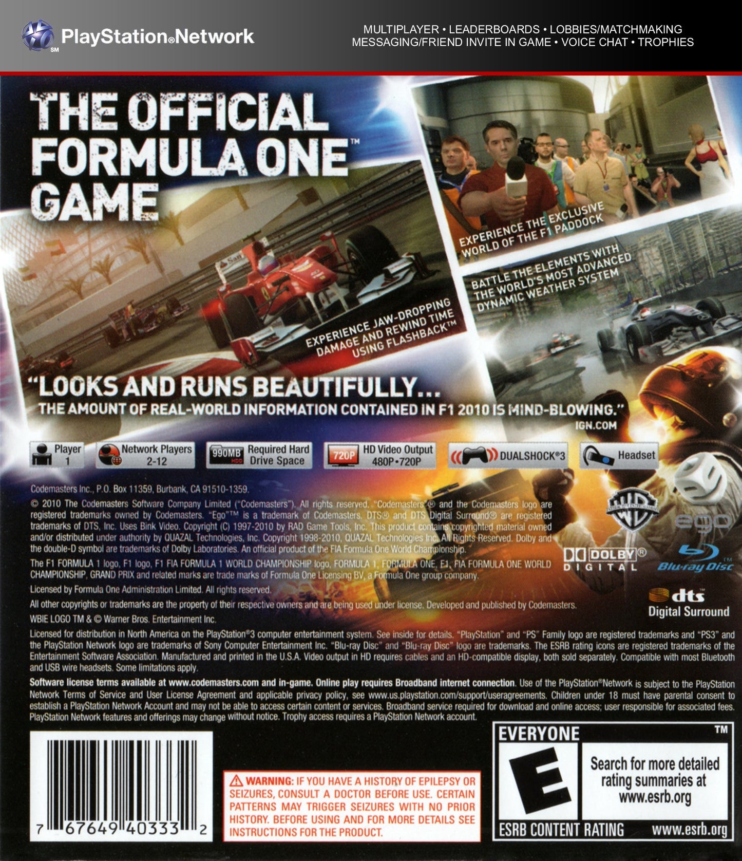 F1 2010 Playstation 3