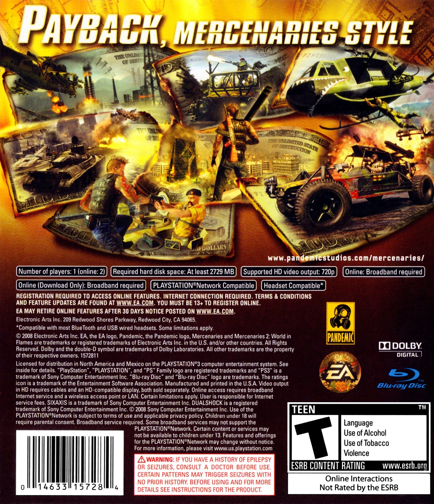 Mercenaries 2 World In Flames Playstation 3