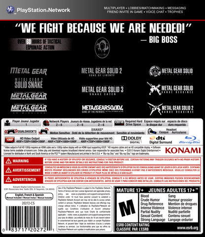 Metal Gear Solid: The Legacy Collection Playstation 3