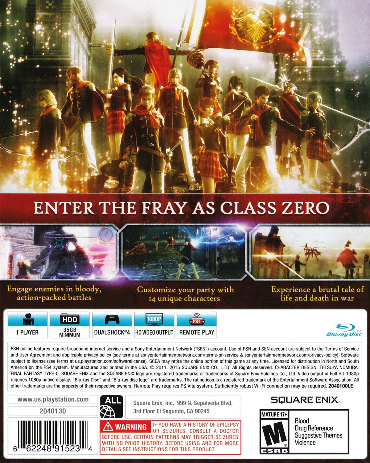 Final Fantasy Type-0 HD Playstation 4