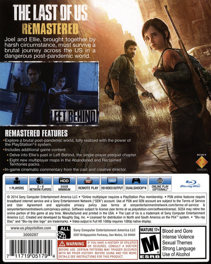The Last Of Us Remastered Playstation 4