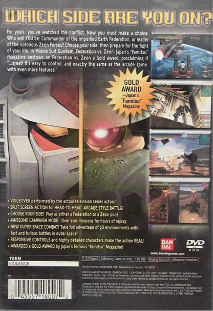 Mobile Suit Gundam Federation vs Zeon Playstation 2