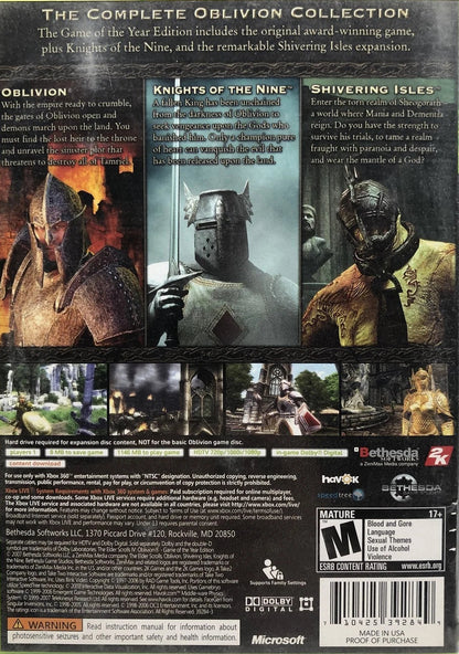 Elder Scrolls IV Oblivion [Game of the Year] Xbox 360