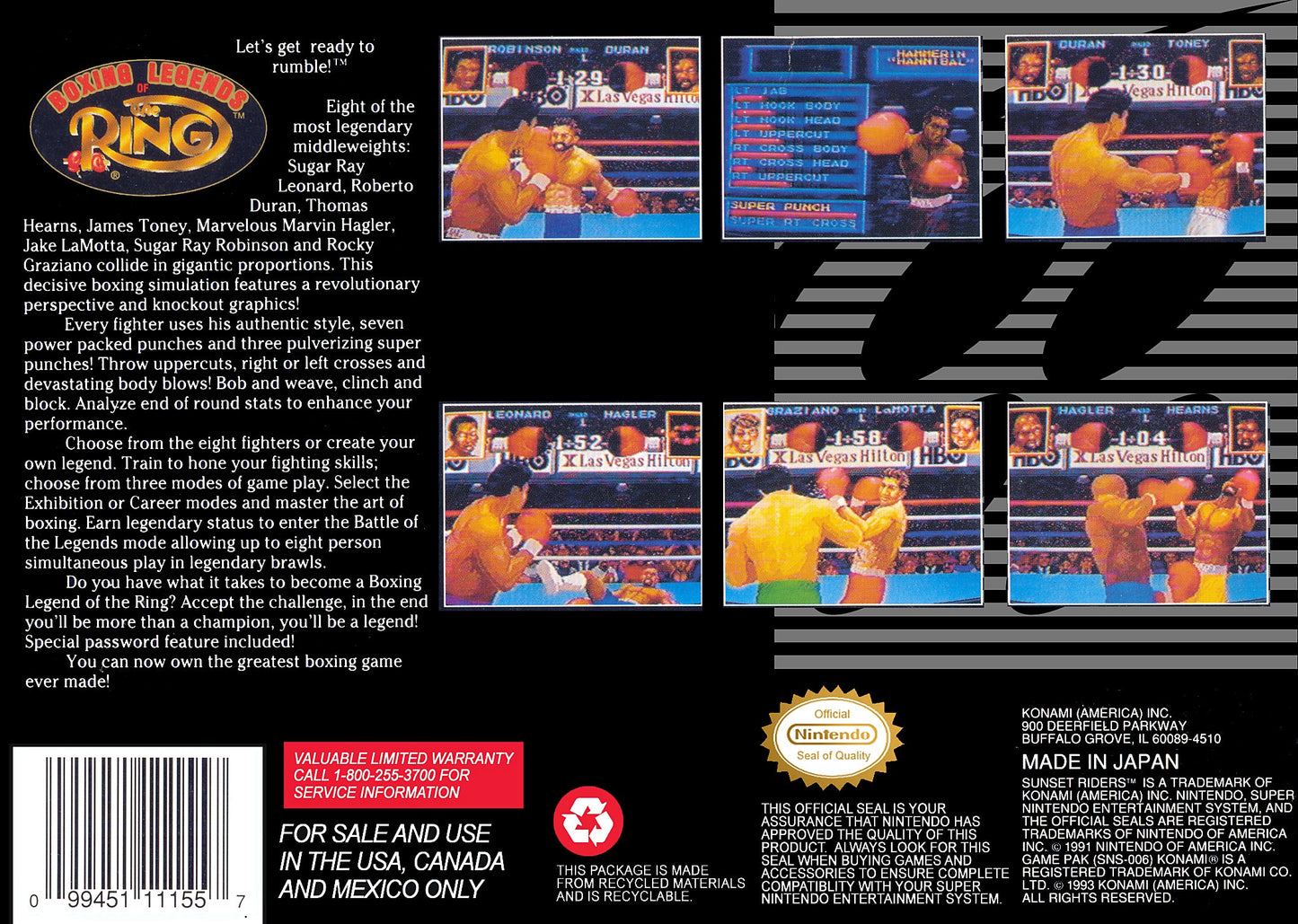 Boxing Legends Of The Ring Super Nintendo
