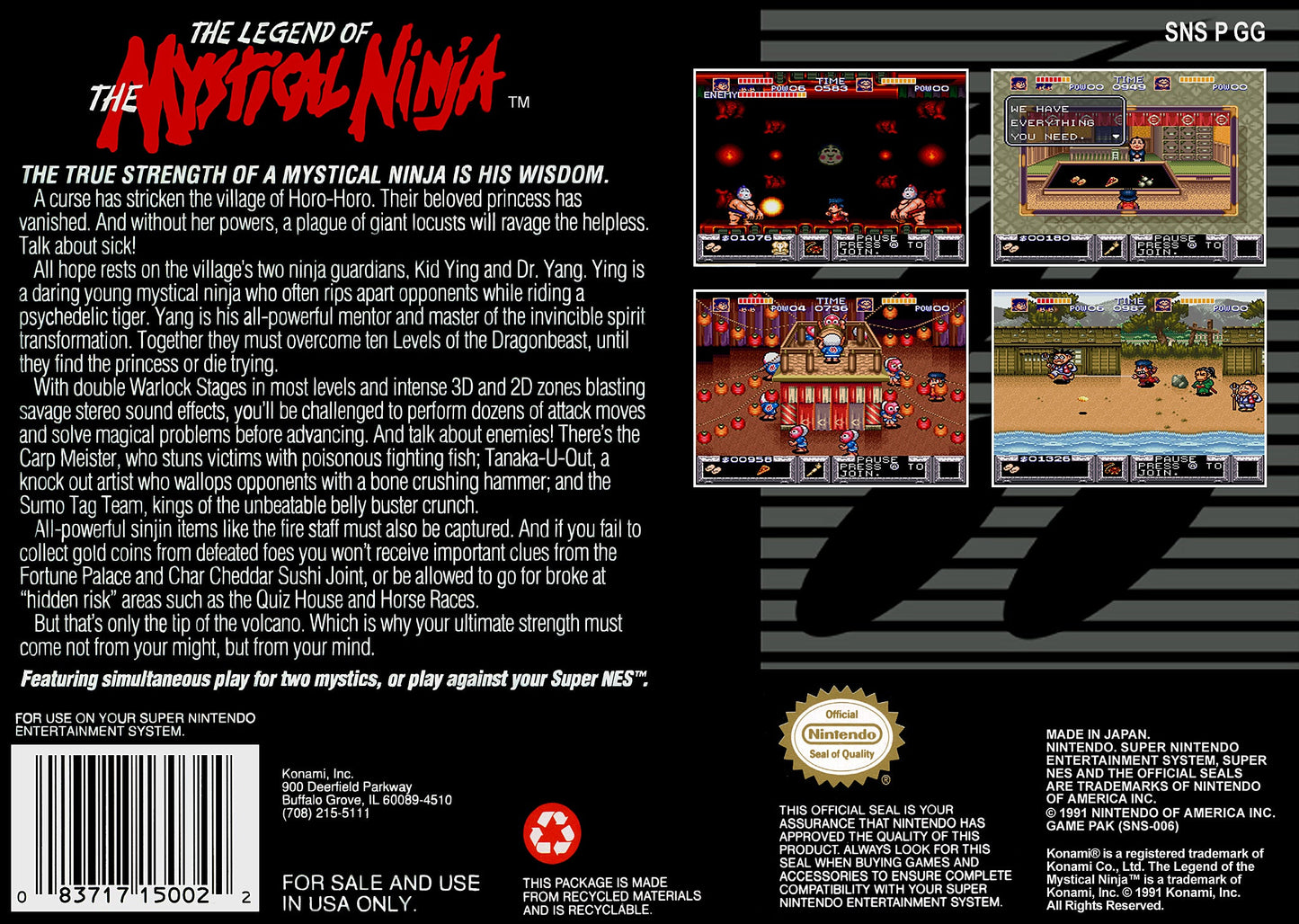 Legend of the Mystical Ninja Super Nintendo