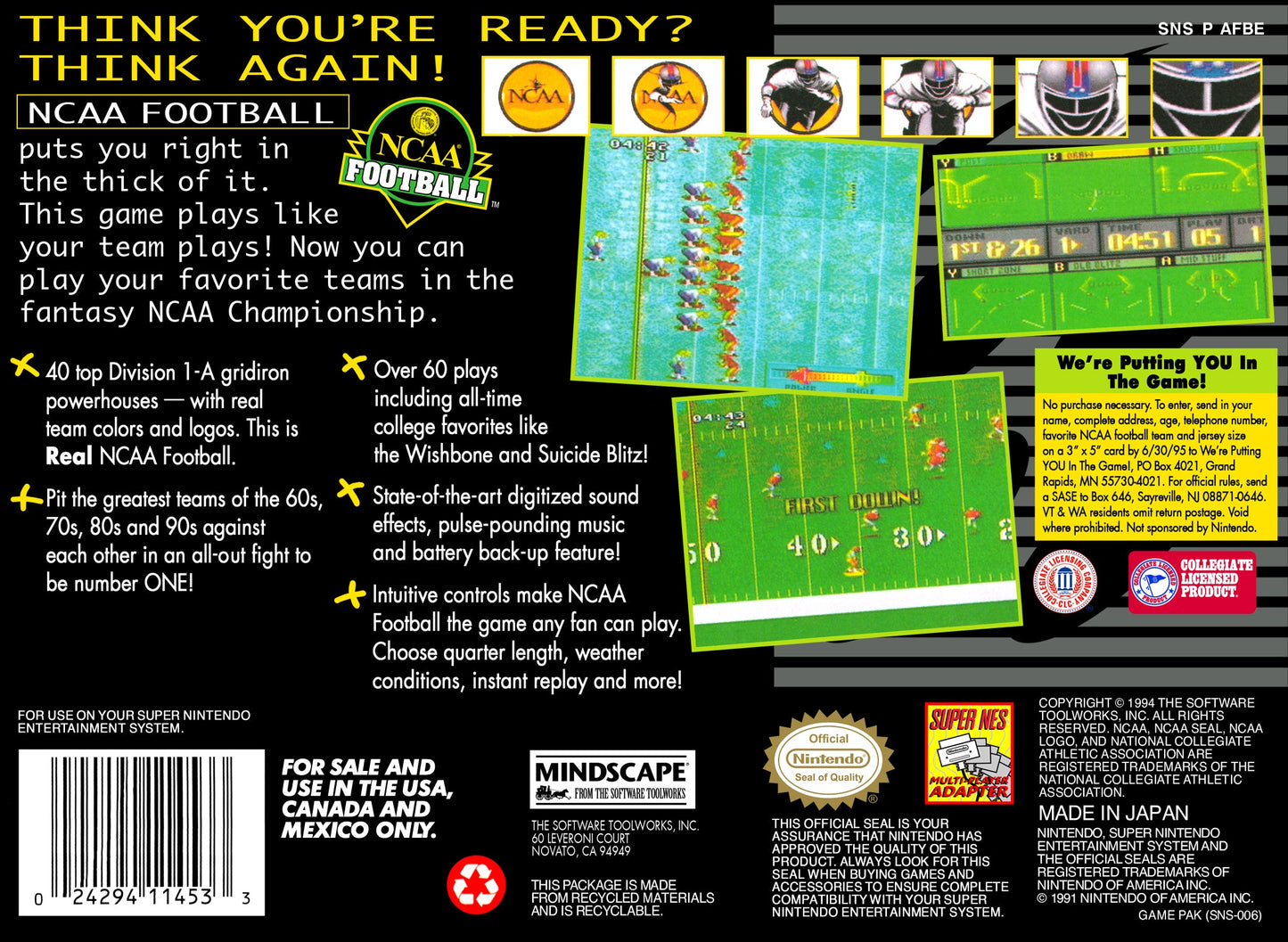 NCAA Football Super Nintendo