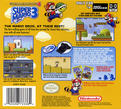 Super Mario Advance 4 Super Mario Bros. 3 GameBoy Advance