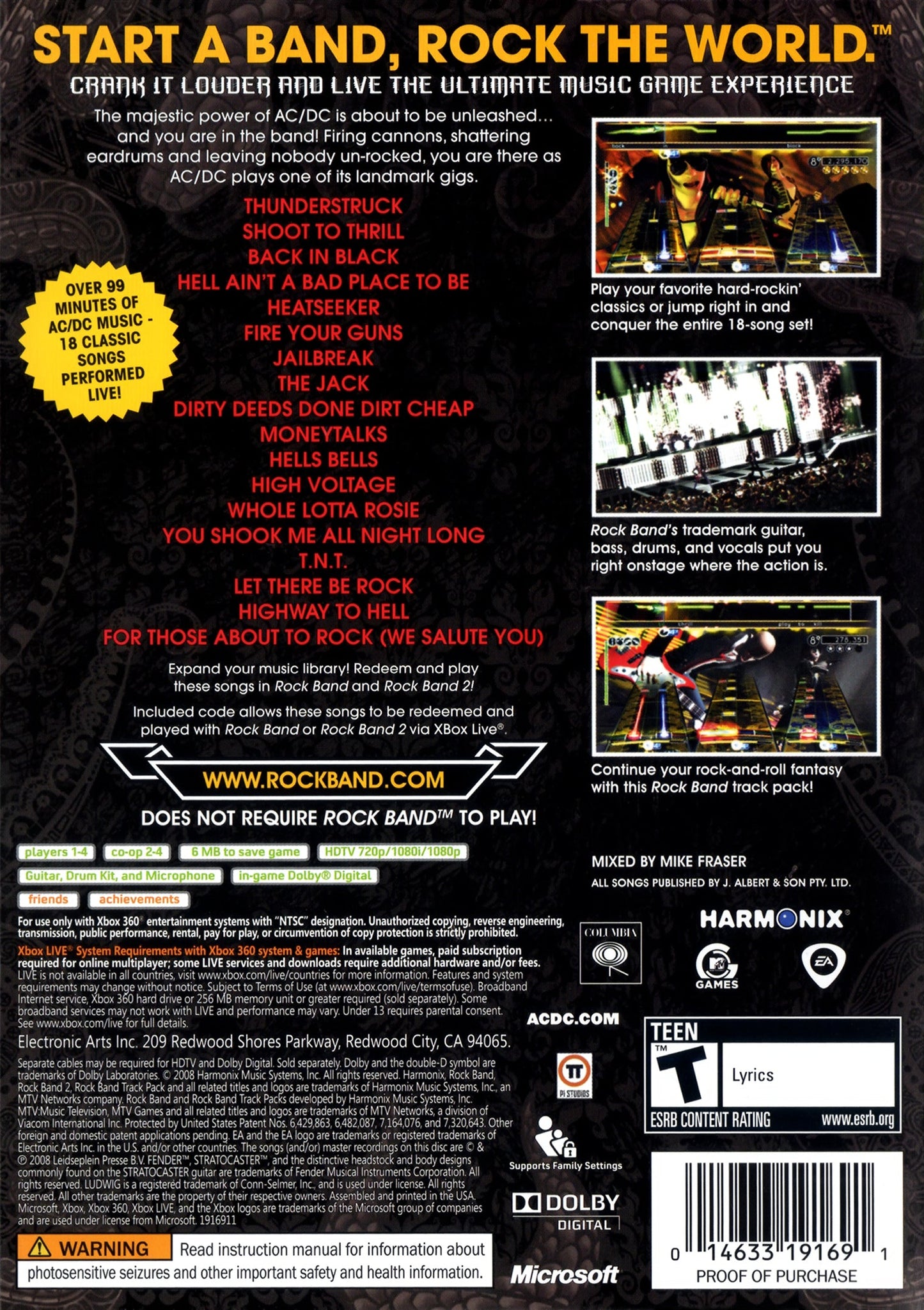 AC/DC Live Rock Band Track Pack Xbox 360