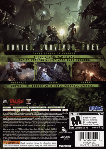 Aliens vs. Predator Xbox 360