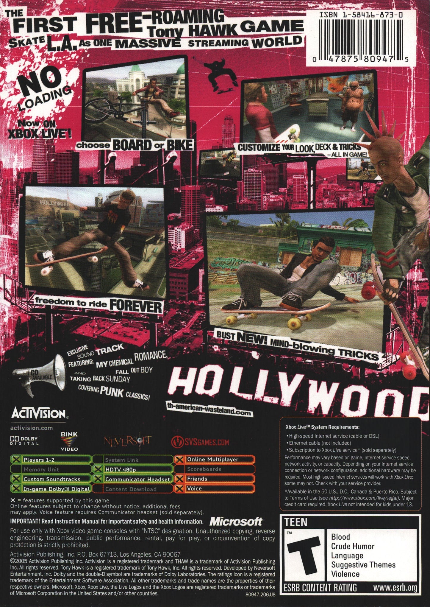 Tony Hawk American Wasteland Xbox
