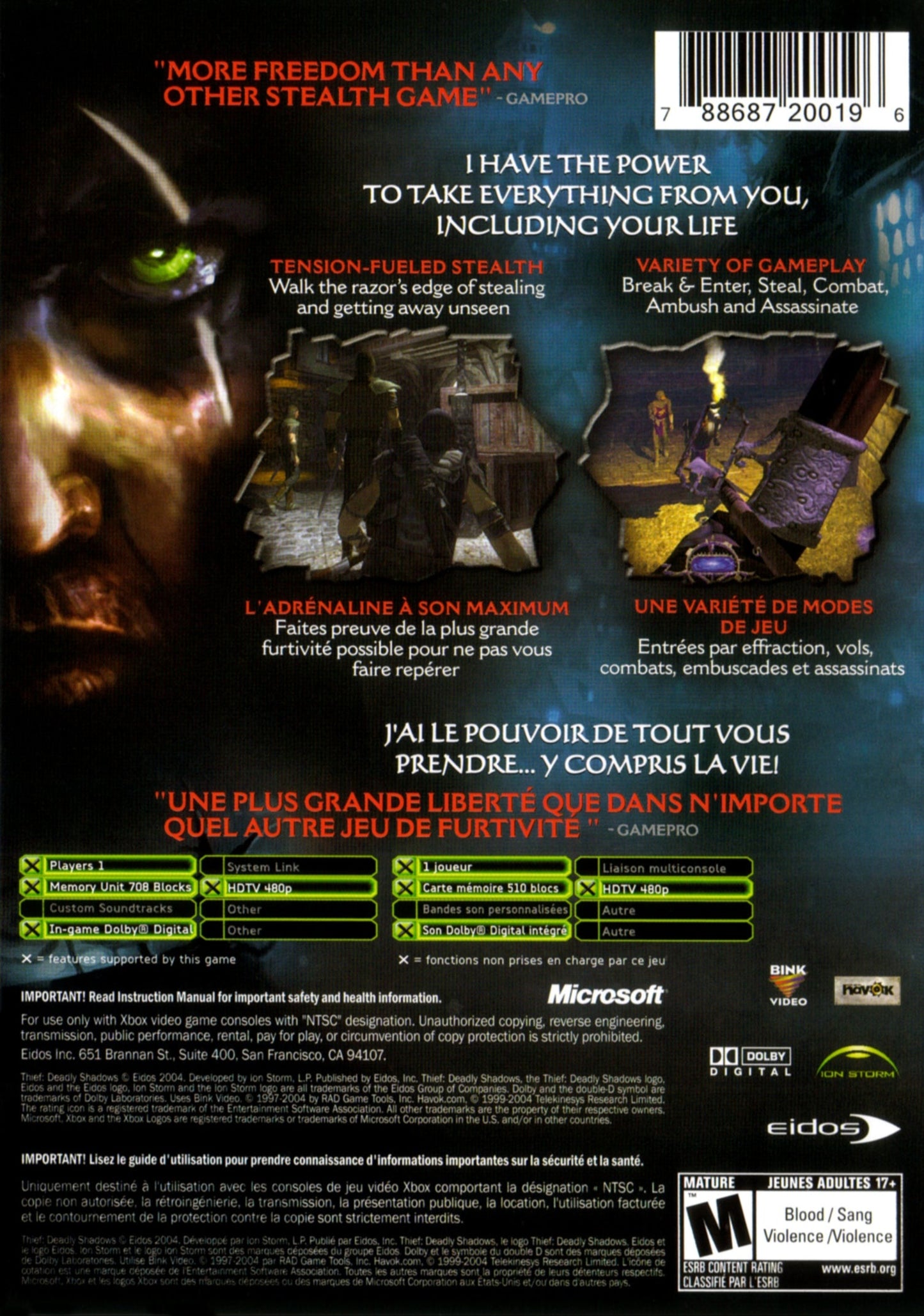 Thief Deadly Shadows Xbox